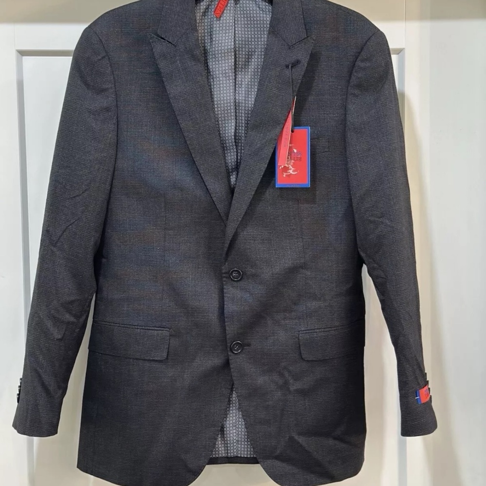 ZNT18 Mens Two Button Suit Jacket Black 38R New